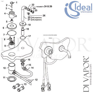 Ideal Standard Contour Basin Mixer Bathroom Tap Spare Parts - IDL DV 211